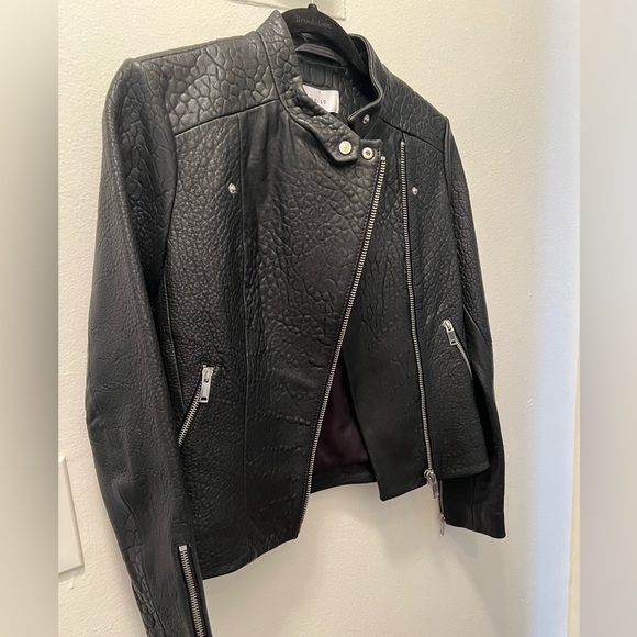Reiss Luella Texture Leather Biker Jacket. Size 2 - Picture 11 of 14